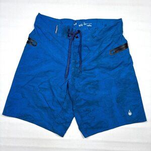 Kind Design Colorado River Headwaters Blue Topo Board Shorts Fish Swim Mens 34